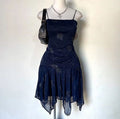 Navy Strapless A-Line Chiffon Mini Party Dress Prom Dress TP2175