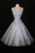 Simple Blue A-line V-neck Sleeveless Mini Party Dress Homecoming Dress TP2181