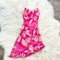 Vintage Pink Floral Ruffle Strap Short Ball Gown Evening Dress TP2211