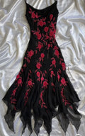 Vintage Strap Rose Floral Embroidery Irregular Skirt Ball Gown TP2222