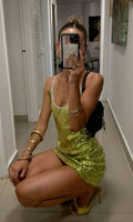 Sparkling Strapless Green Low Neck Sleeveless Mini Ball Gown TP2277