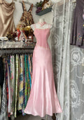 Vintage Spaghetti Strap Satin Beaded Mermaid Long Prom Dress Evening Dress TP2366