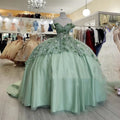 Gorgeous A-line Tutu Off-shoulder 3D Flower Strap Train Formal Prom Dress Evening Gown TP2486