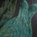 Vintage Green V-neck Straps Sleeveless Sequined Lace Irregular Skirt Prom Dress Evening Dress TP2531