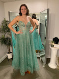 Classic Long Spaghetti Strap A-Line Formal Prom Dress Evening Gown TP2623
