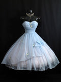 Sweet Blue Off-Shoulder Sweetheart Neck A-Line Short Birthday Party Dress Homecoming Dress TP2744
