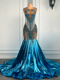 Luxury Formal Dresses Black Girl Crystal Holiday Dress Party