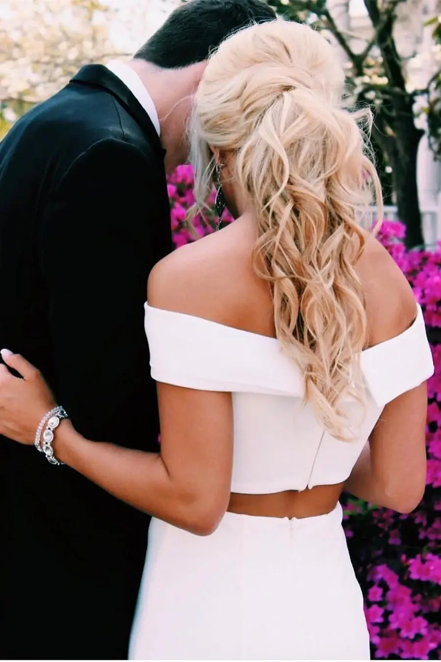 Two Piece Off-Shoulder Mermaid Long Party Prom Dress