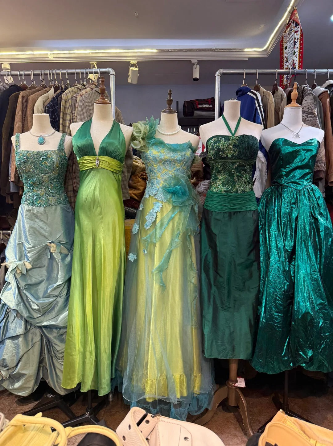 Green Fashion Gradient Retro Elegant V-neck Exquisite Rhinestone Long Satin Backless Ball Gown Evening Gown Party Dress gh4138