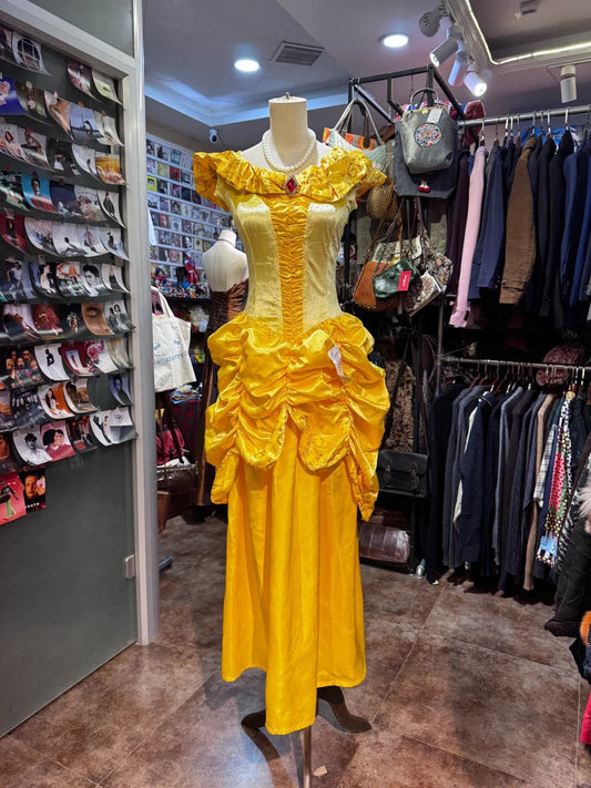 Yellow Retro Princess Elegant Exquisite Long Ball Gown Evening Dress Princess Belle Beauty and the Beast gh4211