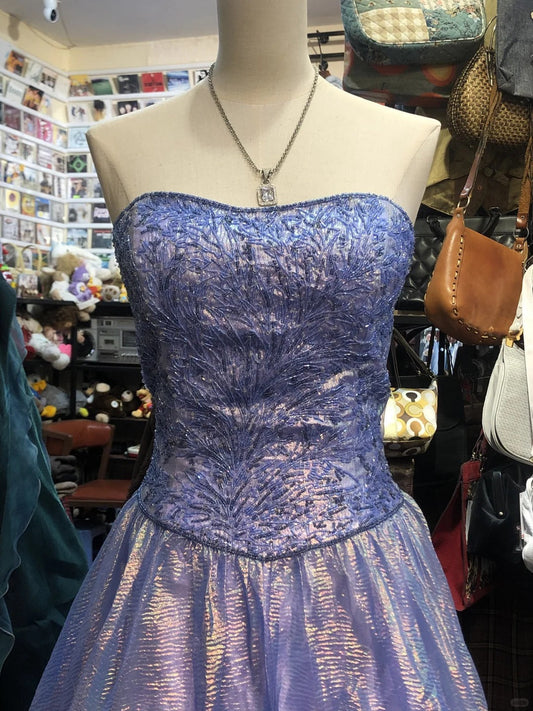Fantasy Blue Purple Castle Princess Dress Fashion Retro Elegant Exquisite Floral Heart Shape Neck Long Satin Prom Dress Evening Dress Birthday Party Dress gh4144