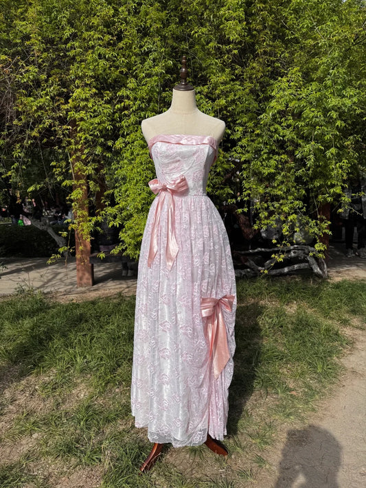 Pink Fashion Vintage Elegant Exquisite Long Satin Prom Dress Evening Dress Party Dress Graduation Dress Birthday Dress gh4142
