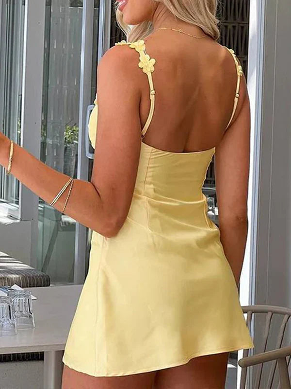 Pink Satin Bodycon Spaghetti Straps Mini Homecoming Dress