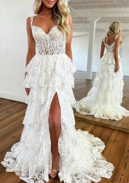 A-Line Sweetheart Neck Tulle Sequin Navy Blue Long Prom Dress P631