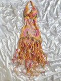 Vintage Chiffon Halter-neck Prom Dress Sheath Ruffled Evening Dress Formal Dress TP4673