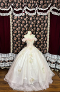 Vintage Pink Sweetheart Off-the-shoulder Tulle Beaded Quinceanera Evening Dress Ball Gown TP4266