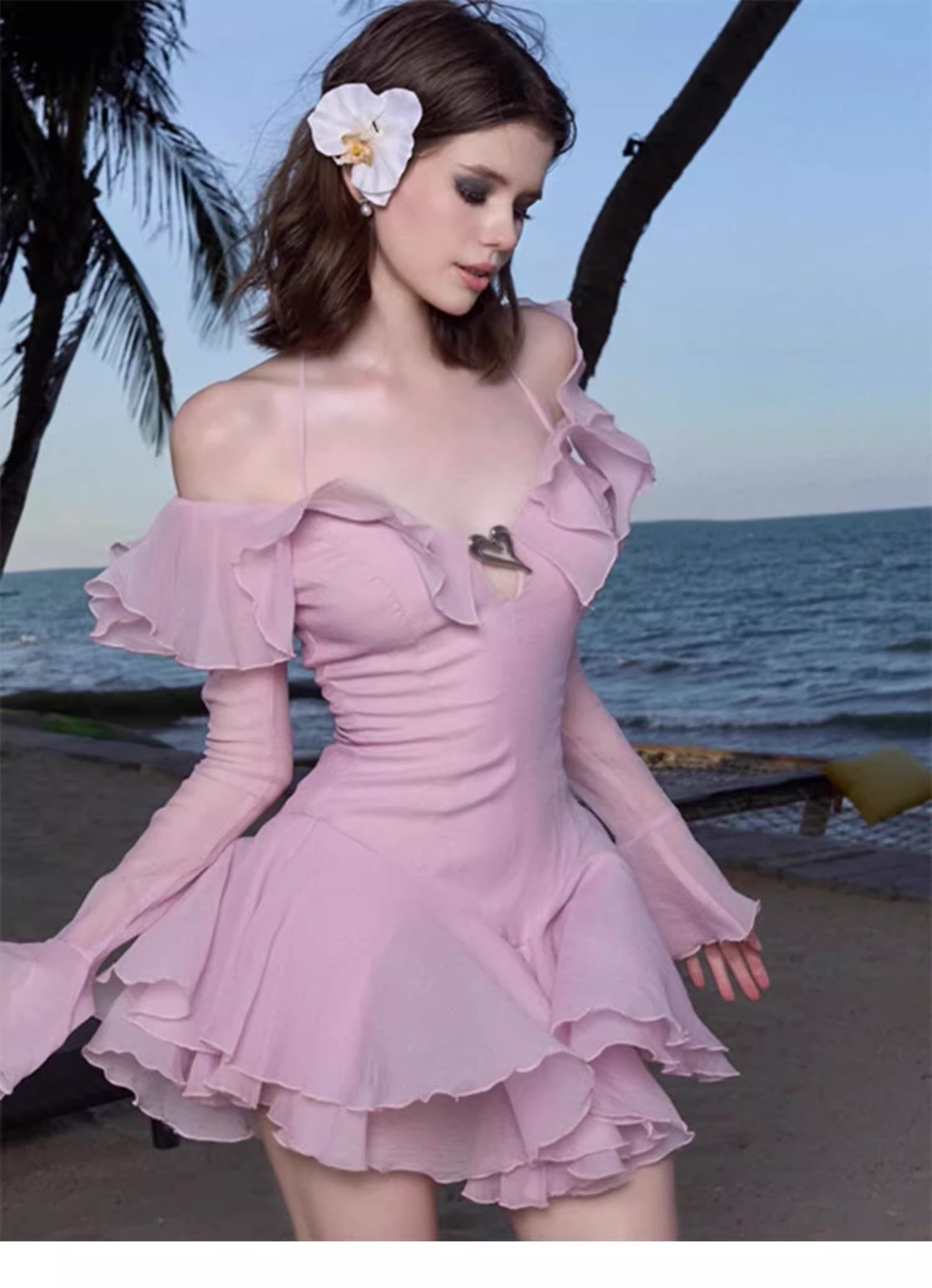 Simple Fashion Pink Off-the-shoulder Design A-line Party Dresses Homecoming Dresses, TP3837