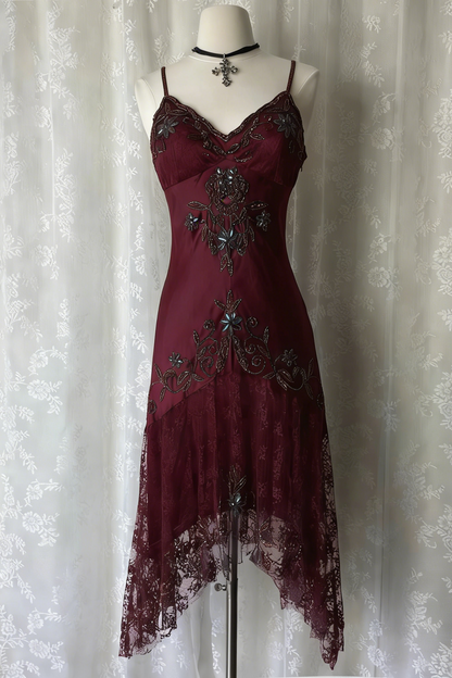 Dark Blue Ethereal Fairy Gothic Mermaid Prom Dress Pretty Floral Beaded Sequin Midi/Short Homecoming Dress Date Dress Party Dress gh4617