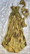 Vintage Shiny Beaded Sweetheart Prom Dress Sheath Spaghetti Strap Evening Dress Long Formal Dress TP4697