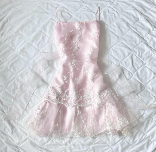 girlhomeshops--Homecoming Dress Pink Short Lace Short Girls Dress Seventh Grade Dress gh5665