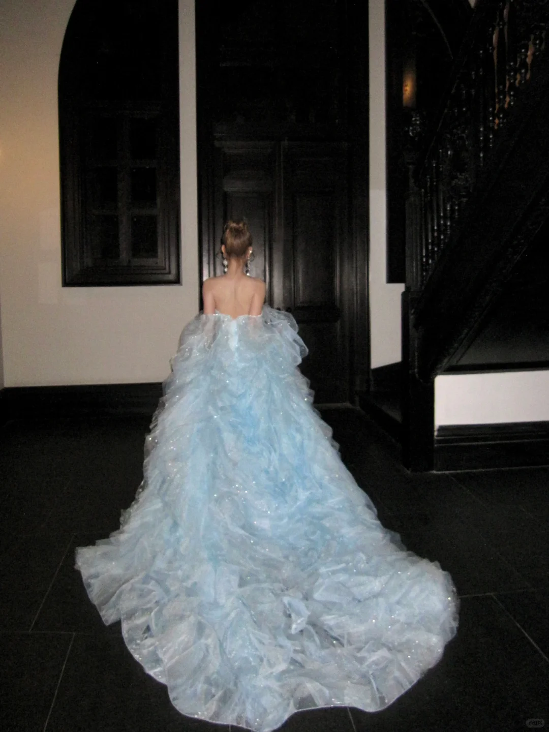 Gorgeous Shiny Light Blue Strapless Design A-Line Tulle Wedding Dress TP4235