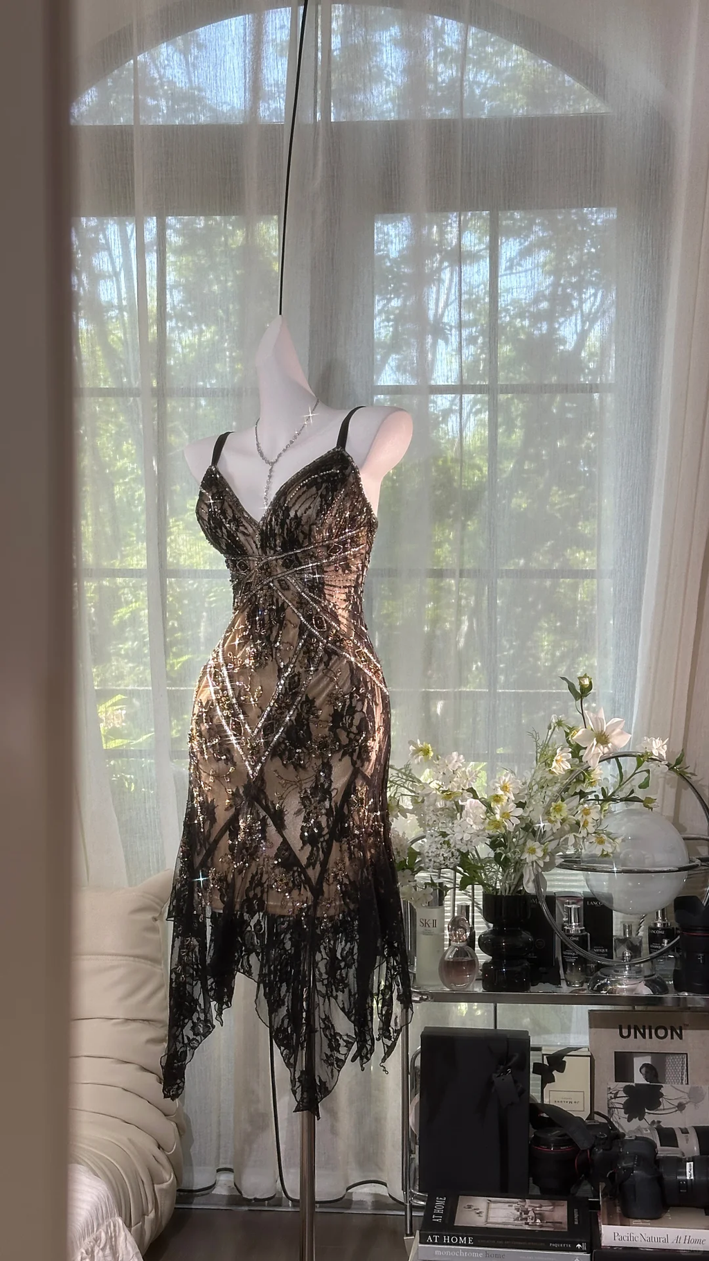 Elegant V-neck Applique Beaded Sequin Romantic Chiffon Evening Dress Prom Dresses TP4149