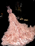 Glamorous Pink Satin Halter Neck Beaded Layered Ruffled Mermaid Evening Gown TP5362
