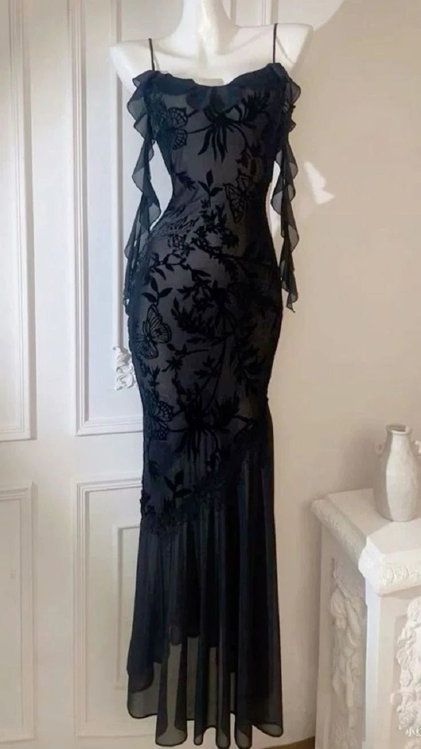 Black Dress Outfit Party Fitted Formal Evening Party Gowns