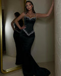 Beading Mermaid Long Dress Prom Gowns Fancy Evening Party Outfit