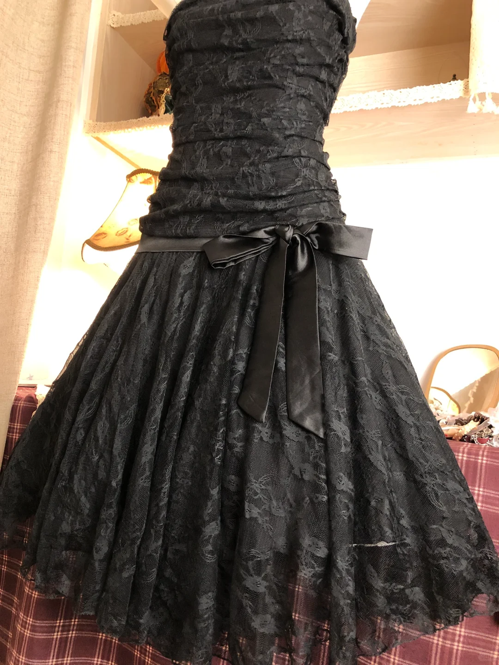 Black Strapless Lace A Line Short Birthday Outfits Ruched Bodice Formal Graduation Homecoming Dress