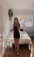 Black Tight Short Party Dress Formal Mini Dresses