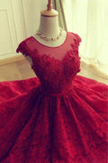 Short homecoming Dress, Lace Dress, Red Sexy Party Dress