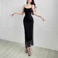 New Fashion Starry Sky Blue Spaghetti Strap Dress Elegant Banquet Dress TP2881