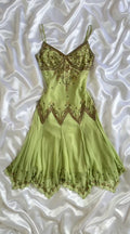 Vintage Embroidery Chiffon Spaghetti Strap Homecoming Dress Party Dress Cocktail Dress TP4681