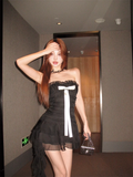 New Fashion Black Bow Design A-line Sleeveless Strapless Dress TP3420