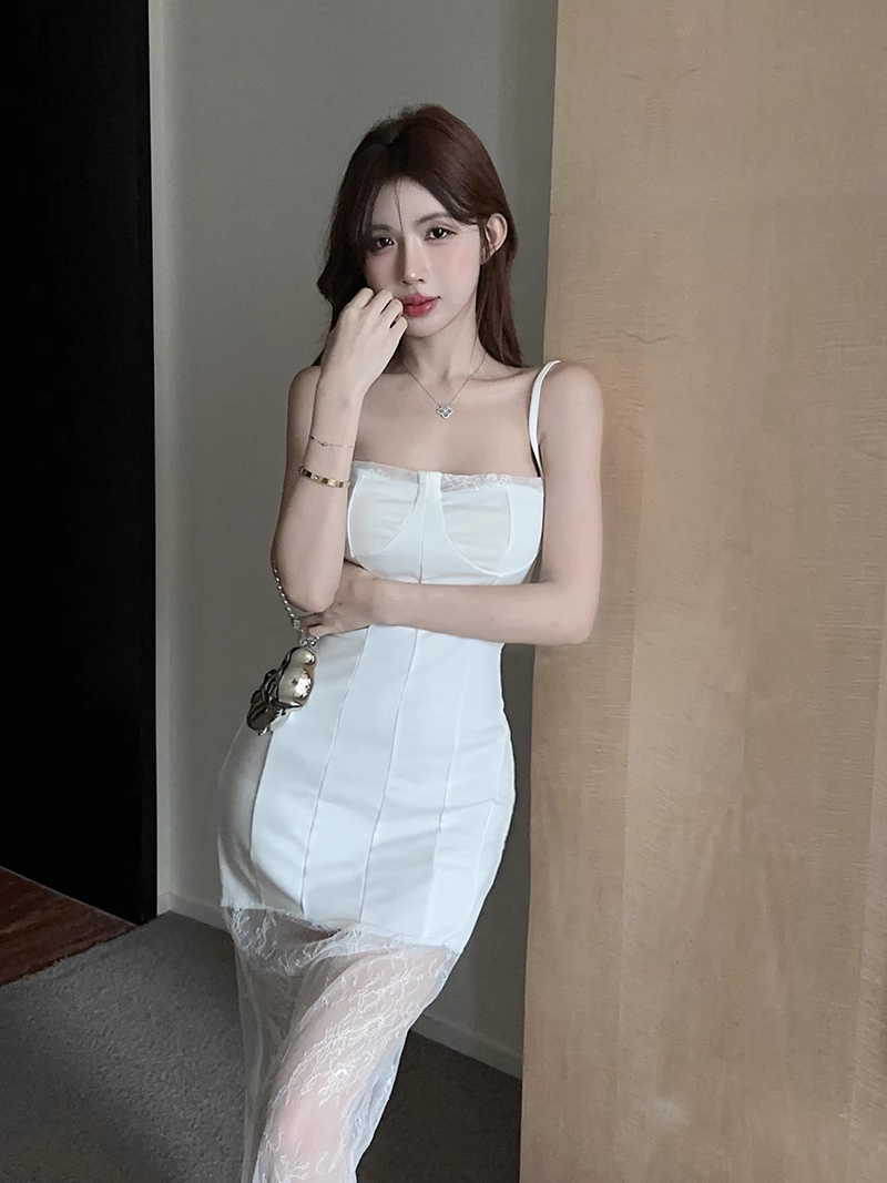 New Stylish Design Elegant Split Spaghetti Strap Dress TP2963