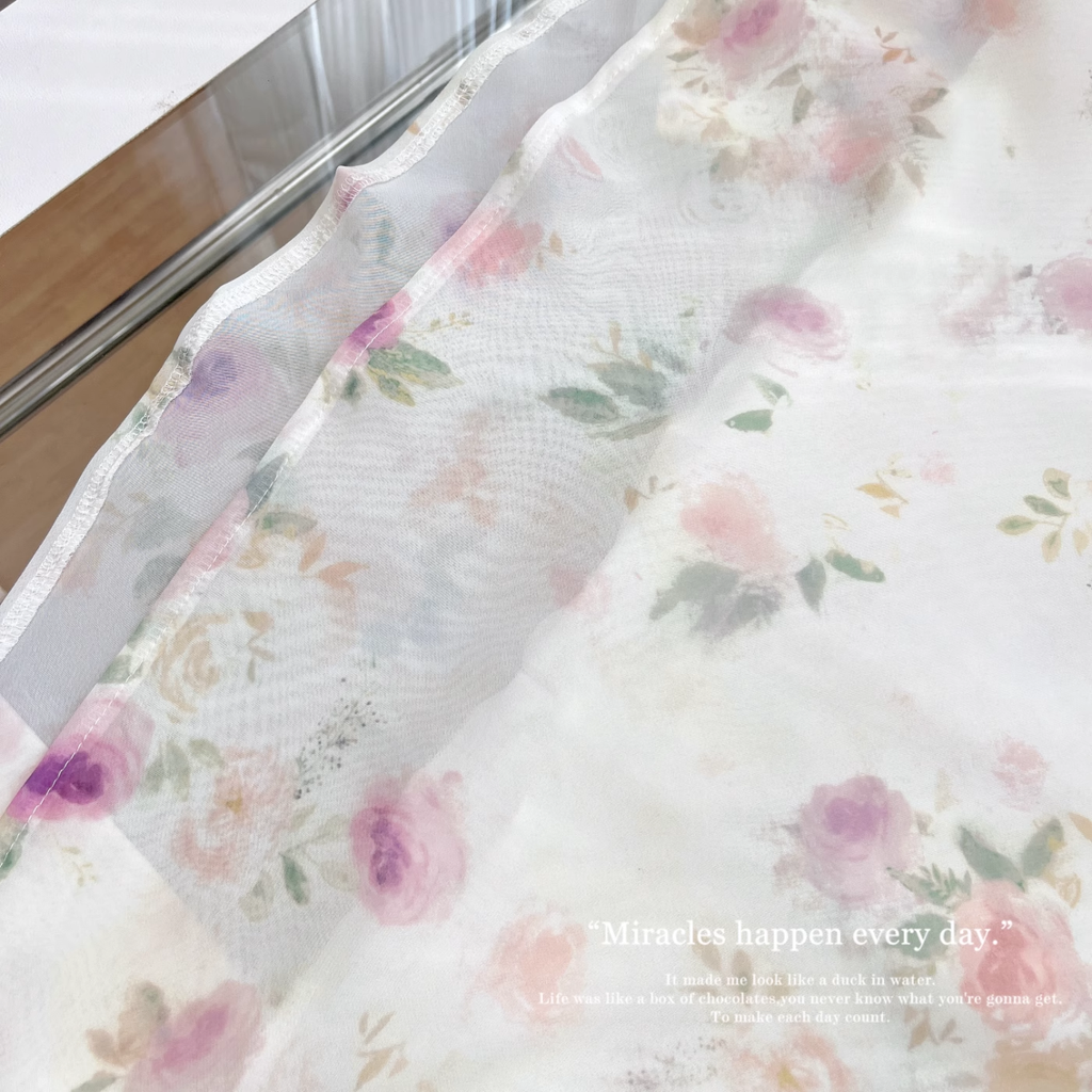 Vintage Fashion Chiffon Floral Printed Design A-line Beach Holiday Vest Dress TP3387