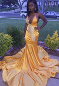 Gold Prom Dresses Black Women Party Gown
