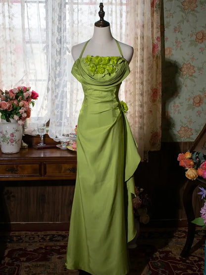Yellow/Green/Burgundy Shiny Elegant Delicate Floral Backless Long Ball Dress Evening Dress Birthday Party Dress gh3385