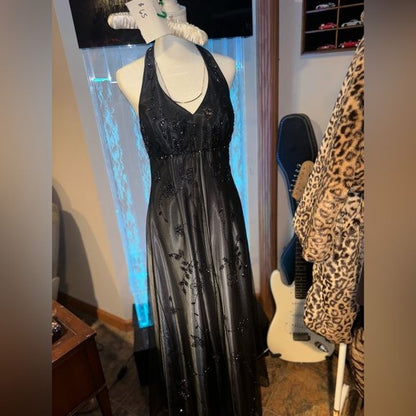 Black and gray low-key gorgeous exquisite beading elegant long Tulle prom dress evening dress prom dress gh3149