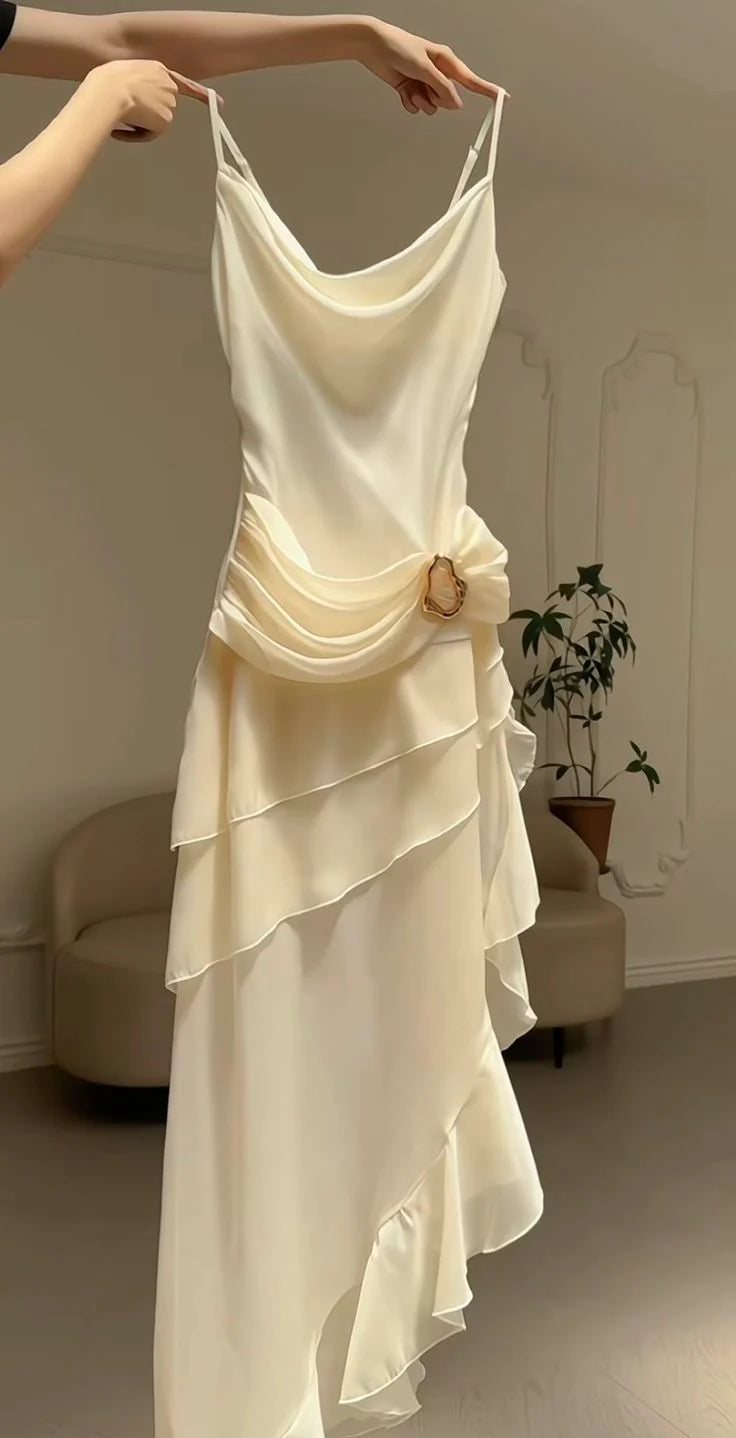 Elegant Irregular Graduation Dress Long Maxi Prom Gown