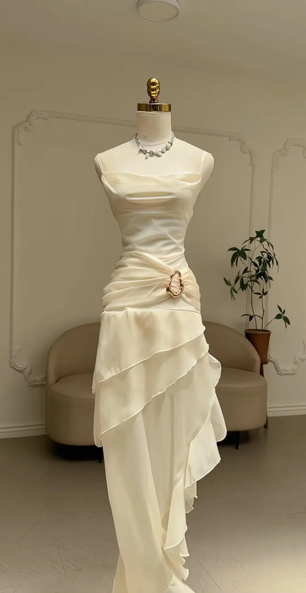 Elegant Irregular Graduation Dress Long Maxi Prom Gown