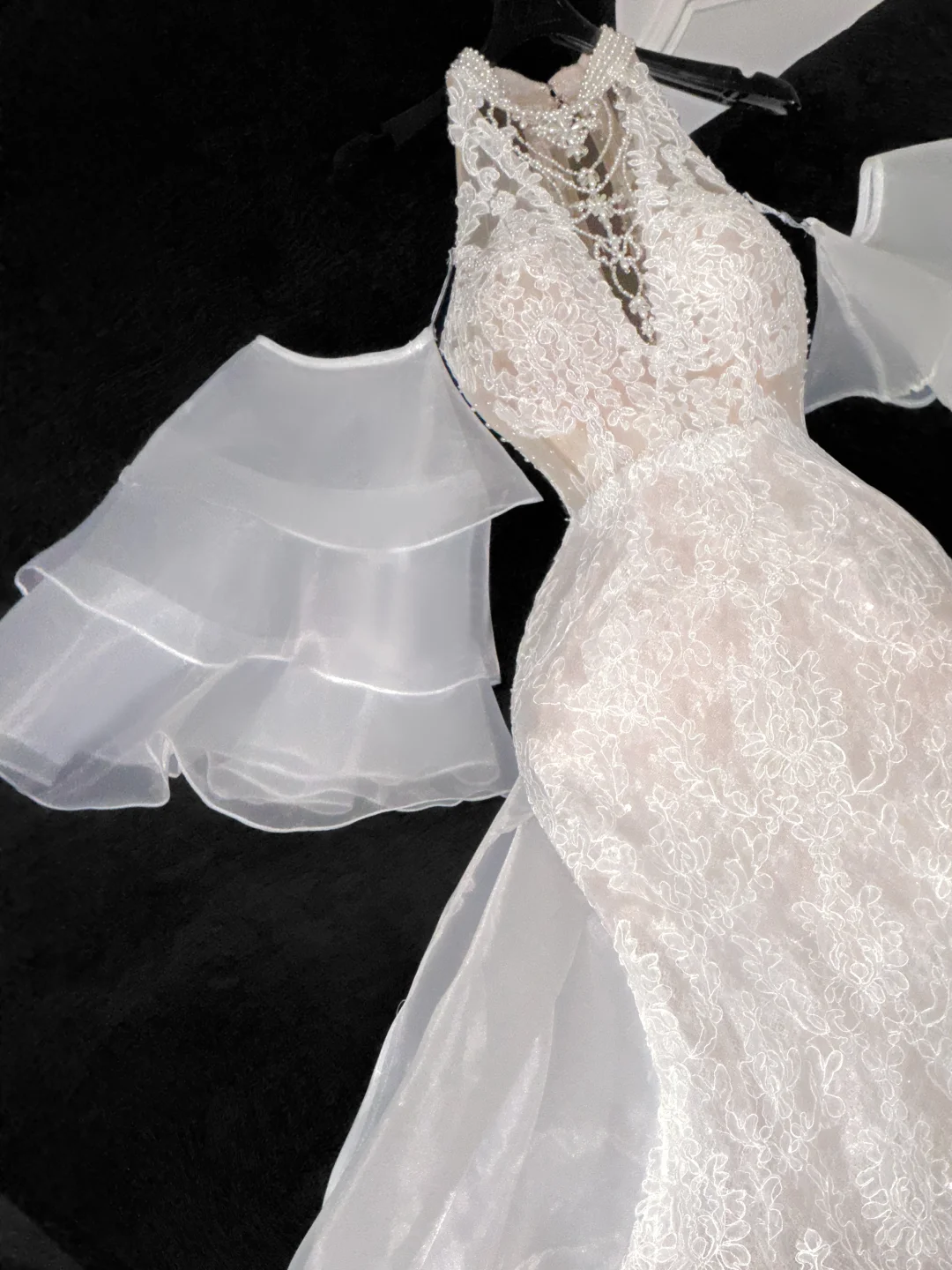 Elegant Ivory Applique Design Mermaid Wedding Dress TP4222