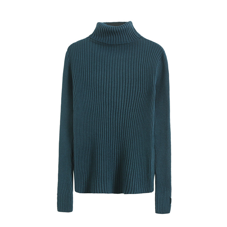 Simple solid color elastic slim fitting sweater bottomed shirt  7718