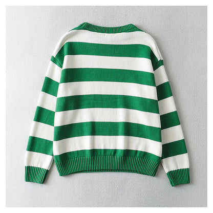 Versatile lazy embroidered letter long sleeved sweater  7741
