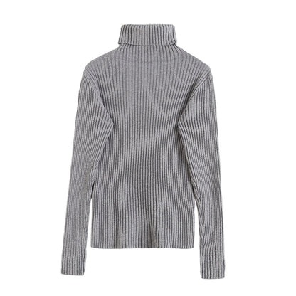 Simple solid color elastic slim fitting sweater bottomed shirt  7718