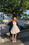 Cute White Graduation Dress Short Elegant Knee Length Grad Dresses