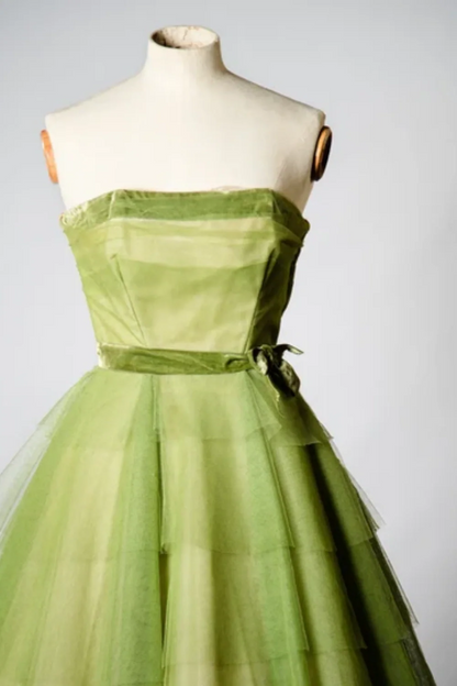 Green fashion charming beautiful youth long tulle prom dress evening dress birthday party dress homecoming dress gh3540