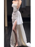 Sparkly Prom Dress with Slit Long Fitted Formal Dresses