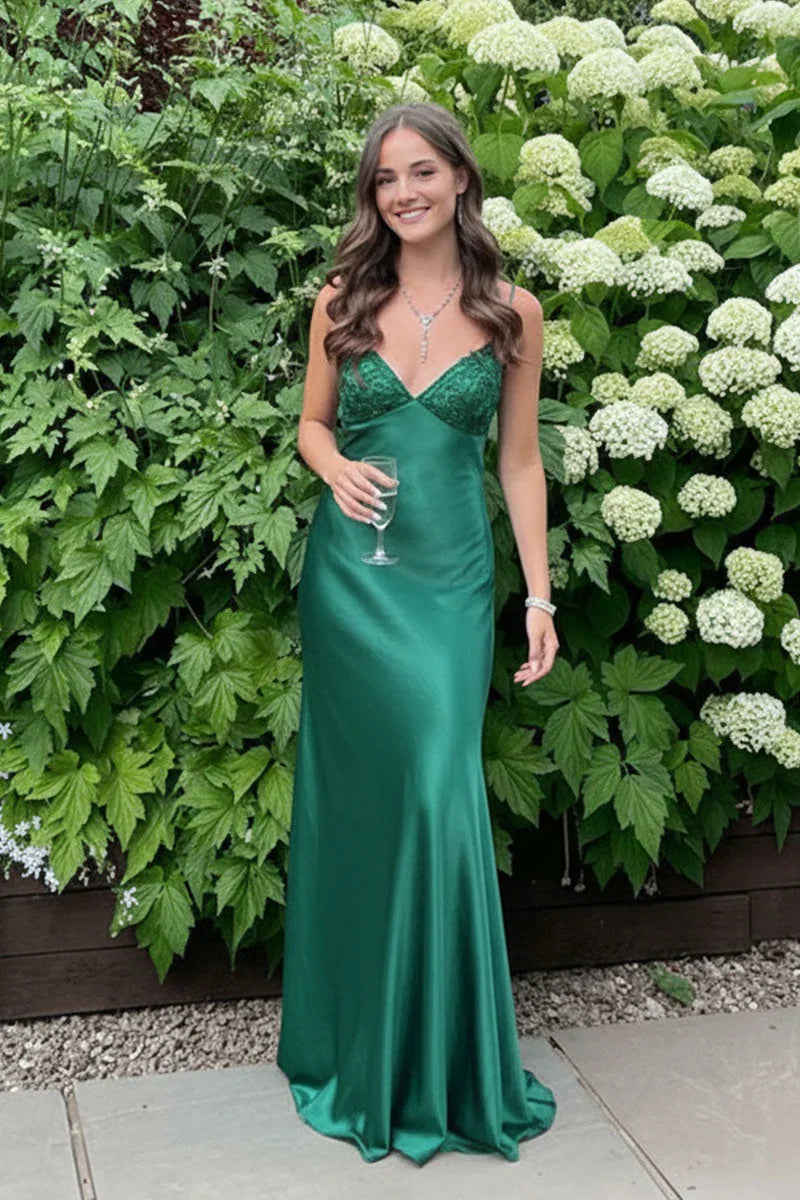 V-Neck Sleeveless Backless Lace Up Party Prom Dress